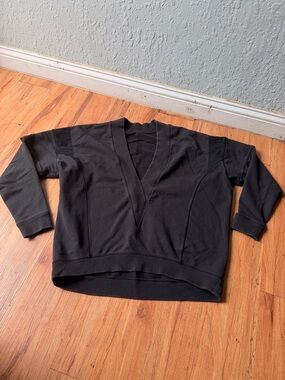 lululemon athletica Black V‑Neck Pullover Sweatshirt